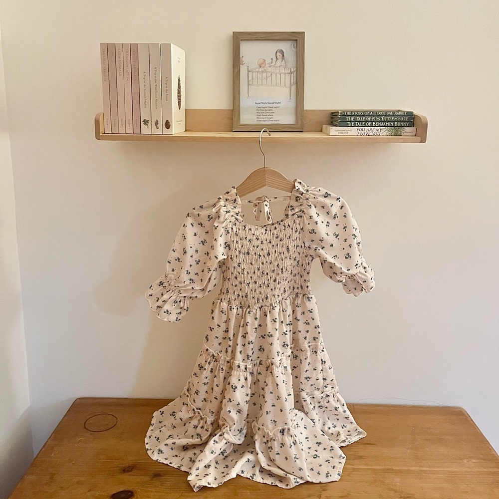 Puff Sleeve Floral Toddler Girl Dress 4T
